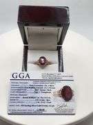 Very fine one Ruby 4.48 CW ring in silver 14k gold plated