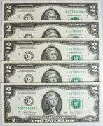 (5) Superb Crisp $2 2017A Star Replacement Notes Chicago-Consecutive!