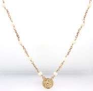 Angel pearl seed station necklace