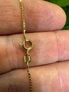 14k Yellow Gold Solid Box Link Chain 1mm Necklace 24"