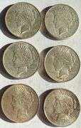 Six 1922 1924 Peace Dollars