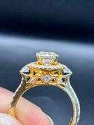 14K Yellow Gold Round Brilliant Cut Diamond Ring of 1.91ct