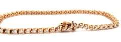 14kt Yellow gold round brilliant cut diamond tennis bracelet