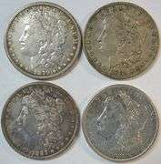 4 Diff. Nicer 19th Century Morgan Silver Dollars 1879 to 1889