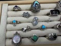 .925 Sterling Silver Curated 20 Ring Lot Various Sizes & Styles