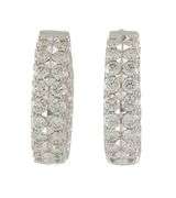 6.00ctw Round Diamond Double Row Inside Out Hoop Earrings in 14K