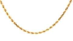 14kt Yellow gold rope chain necklace
