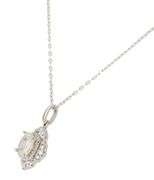 1.20ctw Oval and Round Diamond Scalloped Frame Pendant Necklace in 14K