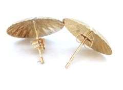 18kt Yellow gold diamond cut starburst stud earrings