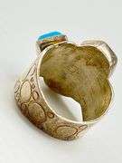 925 Sterling Silver DRT Jay King Geometric Theme Turquoise Ring