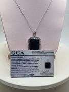 Unbelievable very fine Sapphire and diamond Necklace in Silver – GGA Certified