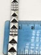 925 Sterling Silver Alternative Polished Pyramid link With Crystal Pave Bracelet