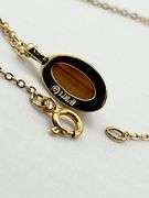14KT Yellow Gold Filled Tiger Eye Drop pendant Necklace