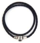 Pandora braided double wrap leather bracelet