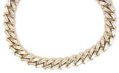 925 Sterling silver baguette cubic zirconia link bracelet