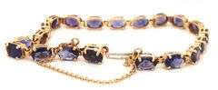 14kt Yellow gold oval Tanzanite link bracelet