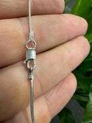 .925 Italian Sterling Silver 1mm Square Snake Chain Bracelet in 7 Inches