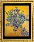 Vincent Van Gogh, Vase with Ireses Against a Yellow Background