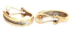 Practical 10K YG Diamond J Hoop Earrings