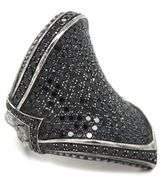 925 Sterling silver Scott Kay large black sapphire ring