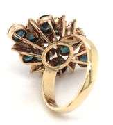 10kt Yellow gold blue sapphire cluster ring
