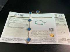 CERTIFIED BRAND NEW 18K YELLOW GOLD CLOVER LEAF BRACELET