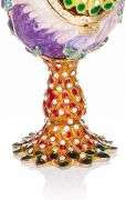 Hand-Painted Peacock Style Fabergé Egg Enamel Trinket Box