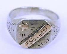 Sterling 1945 Philippines WW2 Ring, Size 10