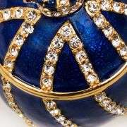 3.2" Twisted Fabergé Egg Replica Jewelry Box – Blue Keepsake Яйцо Фаберже