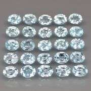 Glittering! 25 piece! 11.40ct full fire sky blue Topaz set!