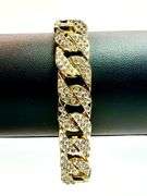 14 Kt Gold Plated 45 Gram Cuban Curb Link Bracelet