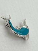 14KT White Gold Le Vian Blue Enamel Sworfish Brooch
