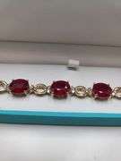 A true statement of elegance of Ruby and diamond Bracelet in Silver – GGA Certified. Set in lustrous