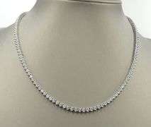 925 Sterling silver round brilliant cut cubic zirconia tennis necklace