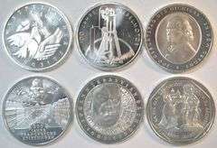 6 Diff. Gem Prooflike BU German 10 Marks SILVER pieces