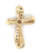 14kt Yellow gold diamond cross pendant