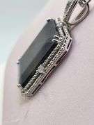 Unbelievable very fine Sapphire and diamond Necklace in Silver – GGA Certified