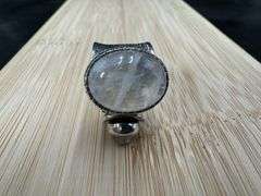 Sterling Silver Natural Rainbow Moonstone Gemstone Ring Size 7