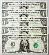 (5) Superb $1 2021 Star Replacement Notes Dallas-Consecutive!