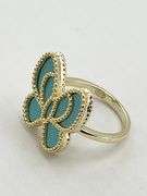 925 Sterling Silver Butterfly Turquoise Color Inlay Ring