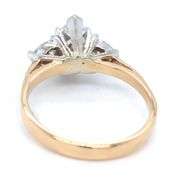 14kt Yellow gold 0.81ct marquise and 0.30ctw princess cut 3 stone diamond engagement ring