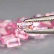 Baguette cut! 3.53ct set of Sapphires with candy pink hues!