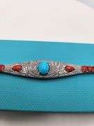 Sophisticated Turquoise Silver Bracelet with Corals