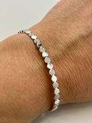 925 Sterling Silver alternating Round Disk Tennis Bracelet