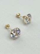 14KT White Gold Two Carat CZ Stud Earrings
