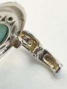 925 Sterling Silver Vintage Southwestern Style Turquoise Oval Shape Pendant