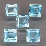 Heavy! 11.36ct Swiss blue princess cut Topaz set!