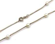 Group lot of 5 white fresh water pearl necklaces