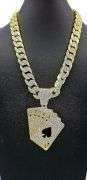 18 Kt. Gold Plate Royal Flush Pendant Necklace