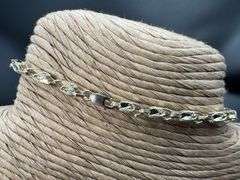 10k Yellow Gold Extremely Unique Diamond Cut 3.65mm Marquise Bracelet 8.5 Inch